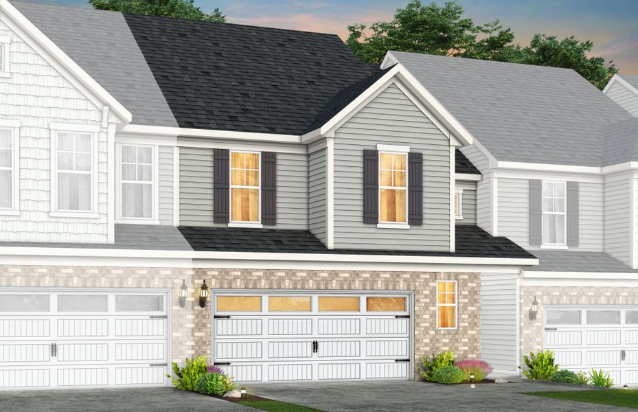 Front exterior of a new home in Riverstone, Monroe, NC, highlighting curb appeal (Image 23). Front exterior of a new home in Riverstone, Monroe, NC, highlighting curb appeal (Image 23).