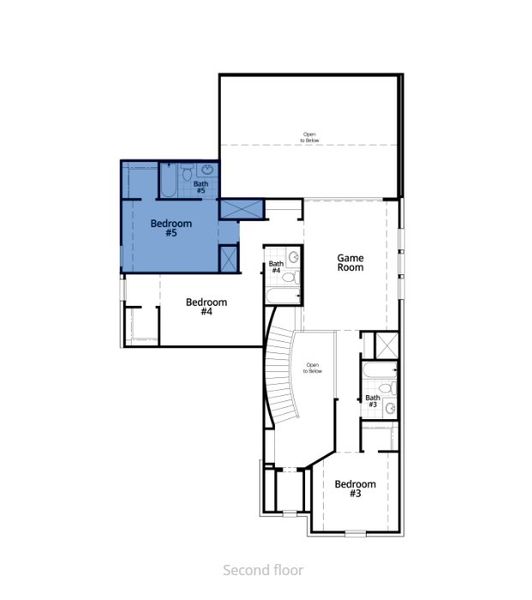 2D floor plan layout of this home in Wildflower Ranch: 50ft. lots, Dish, TX (Image 4).
