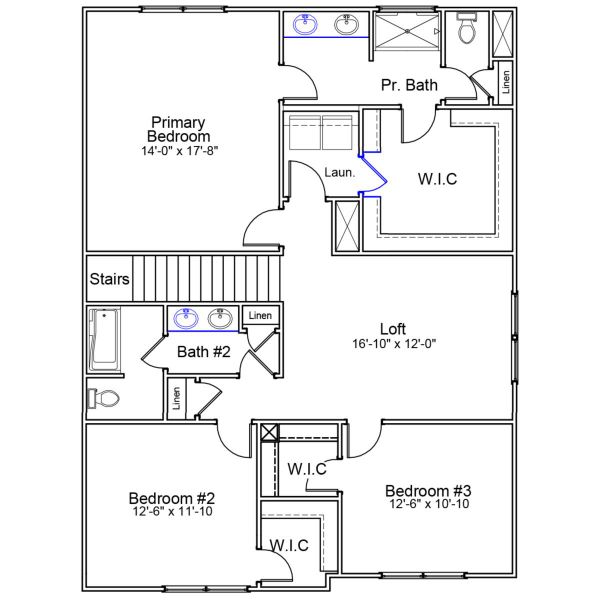 2D floor plan layout of this home in Bluefield, Lexington, SC (Image 3).