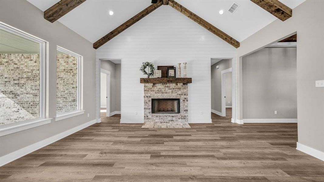 Living area featuring large picture windows