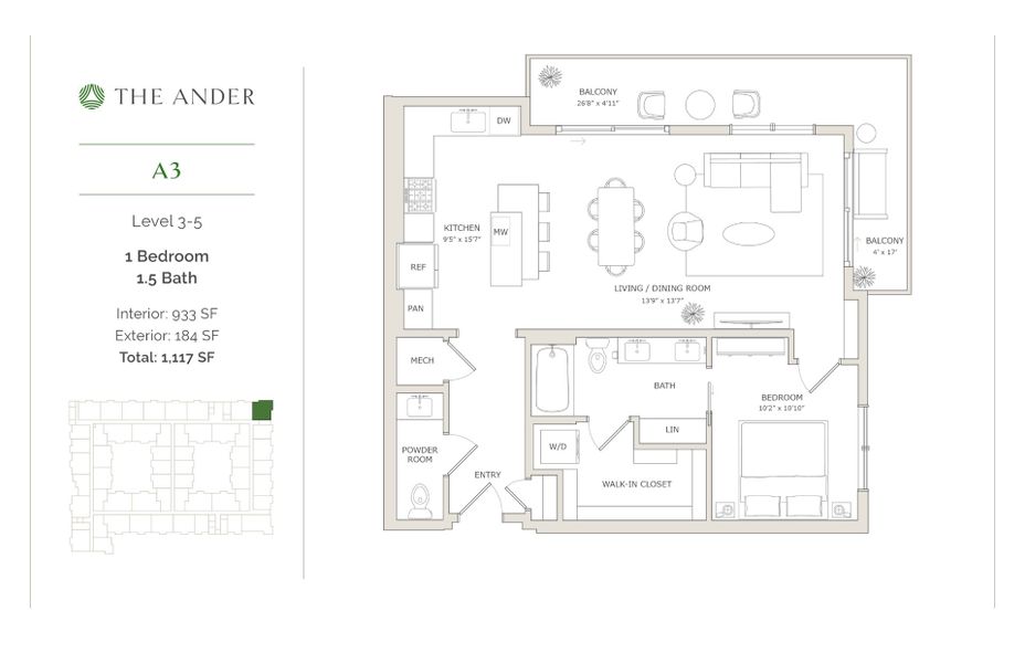 2D floor plan layout for the A3 by Ledgestone Development Group in The Ander, Austin, TX (Image 1). 2D floor plan layout for the A3 by Ledgestone Development Group in The Ander, Austin, TX (Image 1).