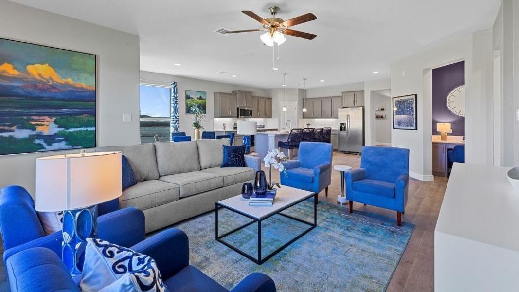 Furnished interior view inside a new home in Bluestem, Rhome (Image 7). Furnished interior view inside a new home in Bluestem, Rhome (Image 7).