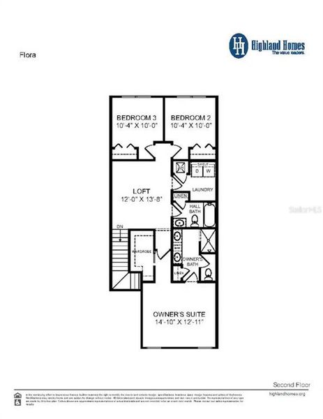 2D floor plan layout of this home in The Crossings - Townhomes, St. Cloud, FL (Image 3).