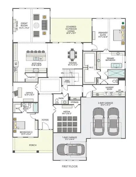 2D floor plan layout for the Zenith by Tri Pointe Homes in Noven, Leander, TX (Image 3). 2D floor plan layout for the Zenith by Tri Pointe Homes in Noven, Leander, TX (Image 3).