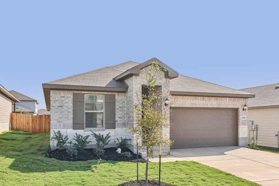 Front exterior of the Hughes floorplan at a Meritage Homes community.