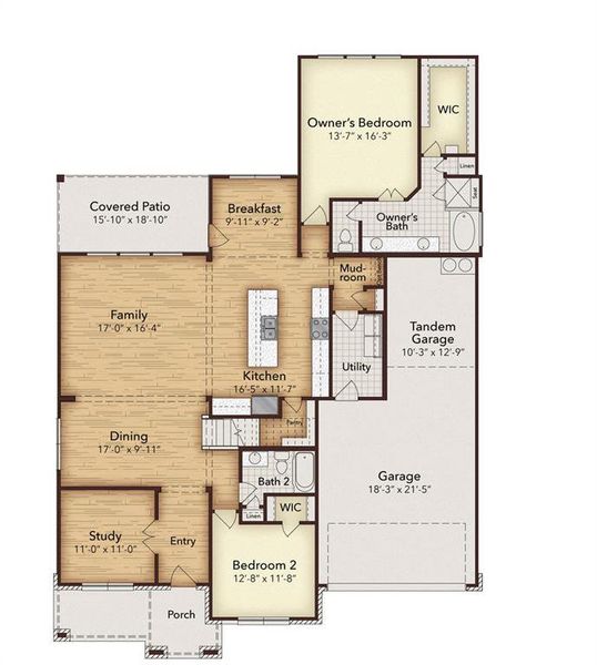 2D floor plan layout of this home in Stone Eagle, Azle, TX (Image 5). 2D floor plan layout of this home in Stone Eagle, Azle, TX (Image 5).