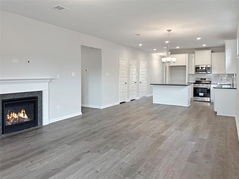 The Kettering II- Family Room with Gas Fireplace. The Kettering II- Family Room with Gas Fireplace.