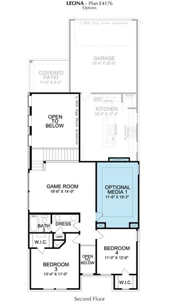 2D floor plan layout for the Leona by Landon Homes in Fields - East Village, Frisco, TX (Image 26). 2D floor plan layout for the Leona by Landon Homes in Fields - East Village, Frisco, TX (Image 26).