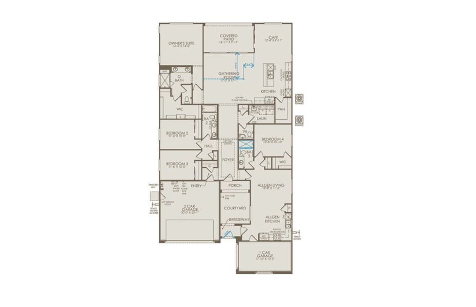 2D floor plan layout of this home in Artisan at Asante, Surprise, AZ (Image 4).