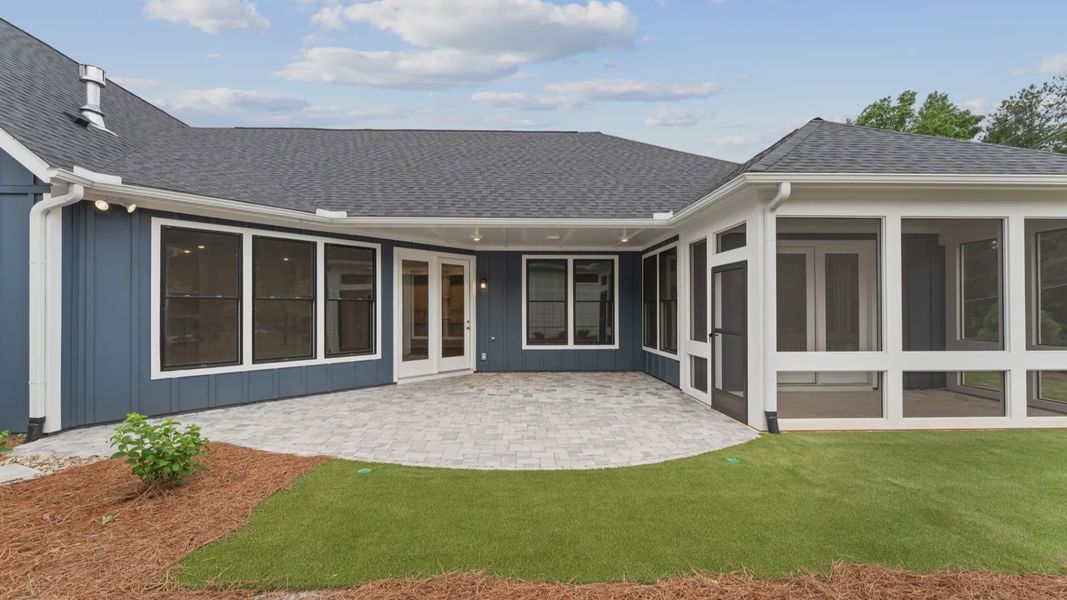 Exterior details and patio area of a home in The Courtyards at Redbud Lane, Canton (Image 31). Exterior details and patio area of a home in The Courtyards at Redbud Lane, Canton (Image 31).