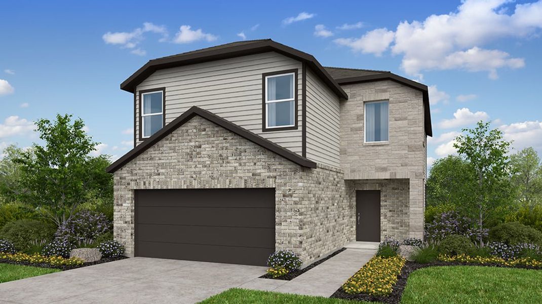 Representative exterior photo of a completed home built from the Kestrel by Taylor Morrison in Turner's Crossing 45s, Buda, TX (Image 19).