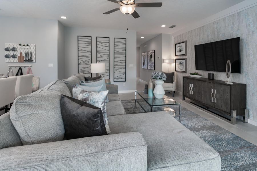 Family Room - Wellington at Brack Ranch in St. Cloud, FL by Landsea Homes