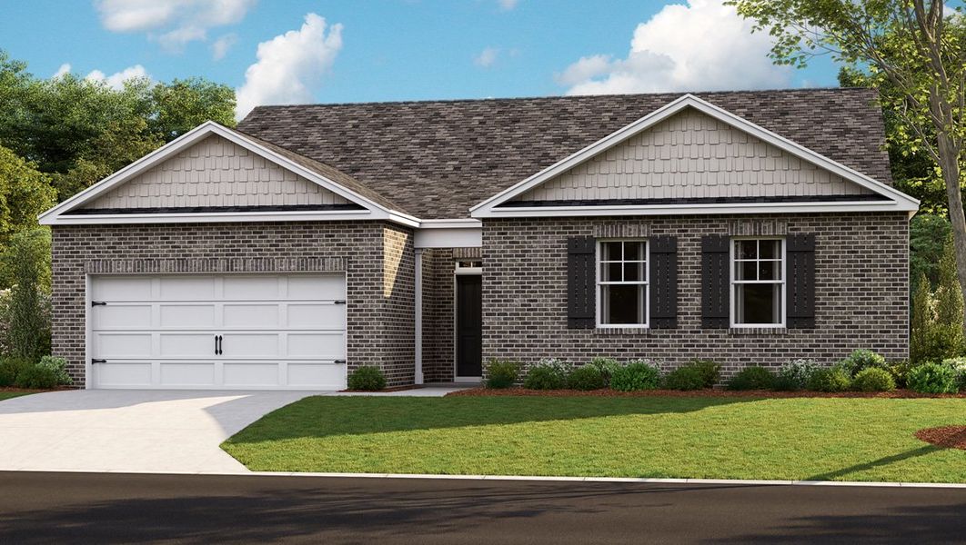 Representative exterior photo of a completed home built from the Denton by D.R. Horton in Hedge Rose, Somerville, TN (Image 2). Representative exterior photo of a completed home built from the Denton by D.R. Horton in Hedge Rose, Somerville, TN (Image 2).