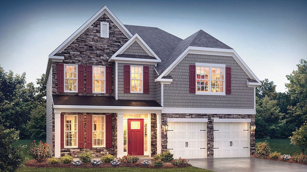 Representative exterior photo of a completed home built from the Fleetwood by D.R. Horton in Evergreen Crossing, Locust Grove, GA (Image 23).