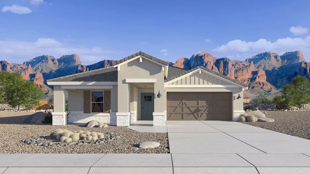 Representative exterior photo of a completed home built from the Laveen by D.R. Horton in The Ridge at Stone Butte, Phoenix, AZ (Image 22).