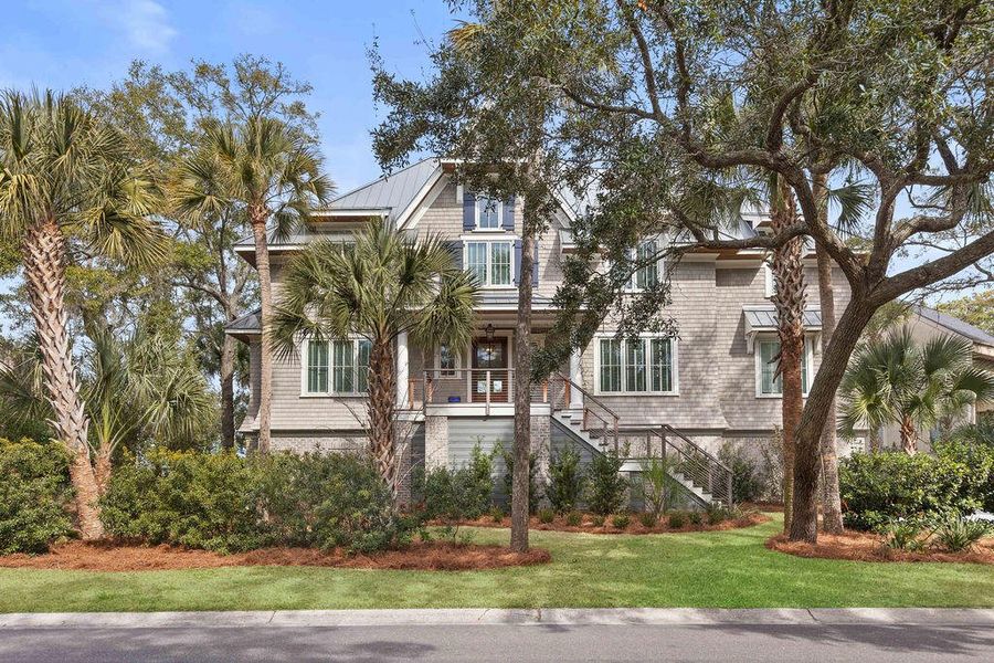 Front exterior of a new home in , Kiawah Island, SC, highlighting curb appeal (Image 27).