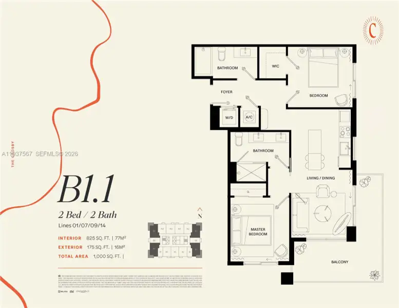 2D floor plan layout of this home in , Miami, FL (Image 5).