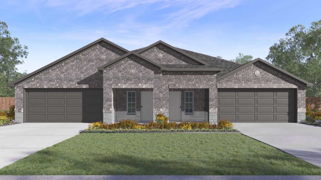 Representative exterior photo of a completed home built from the The Magnolia by D.R. Horton in Palomino, Manor, TX (Image 16).
