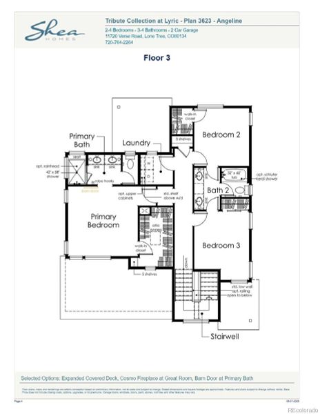 2D floor plan layout of this home in Tribute at Lyric, Lone Tree, CO (Image 5).