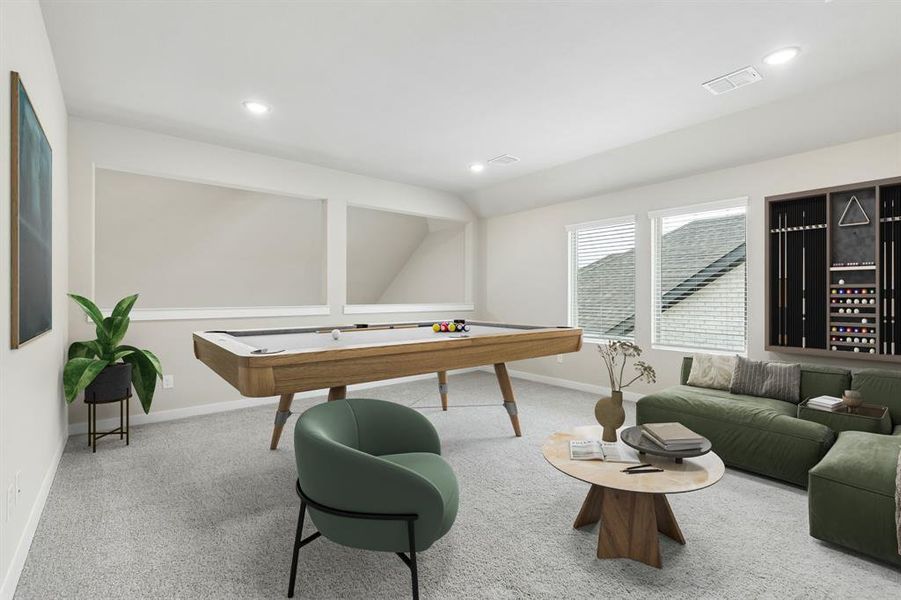 Game Room in the Winters home plan by Trophy Signature Homes – REPRESENTATIVE PHOTO