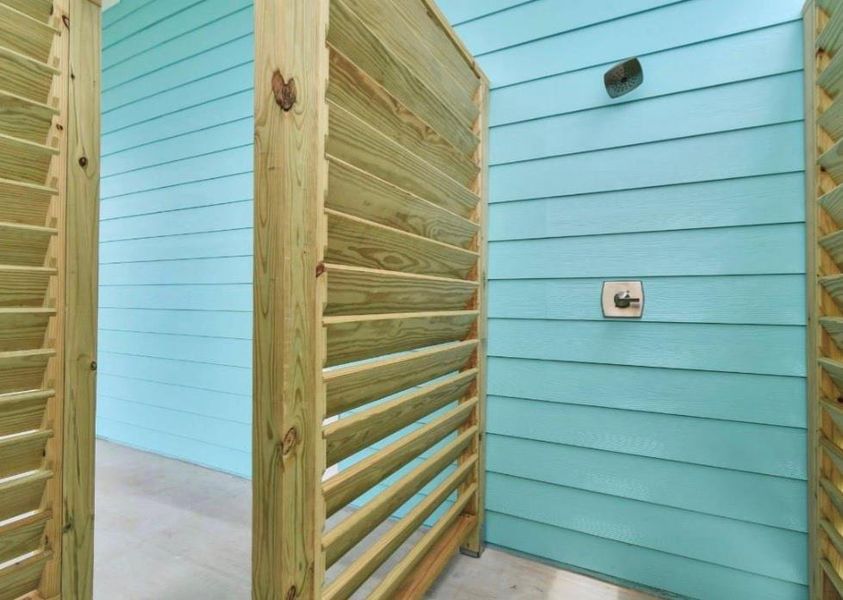 Exterior details and patio area of a home in , Galveston (Image 27).