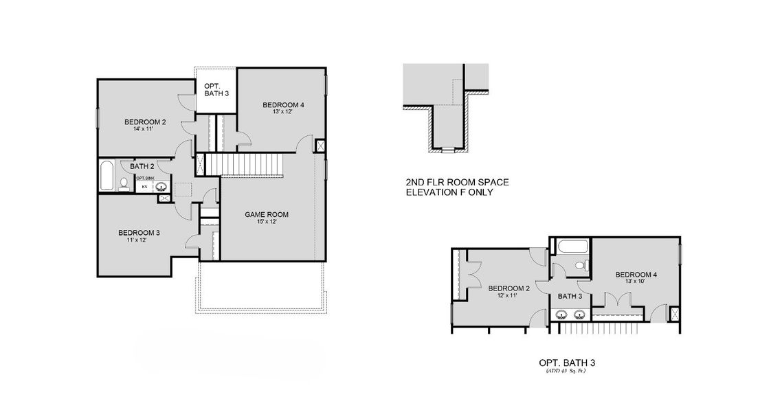 2D floor plan layout for the The Tivoli by Legend Homes in Granger Pines, Conroe, TX (Image 4).