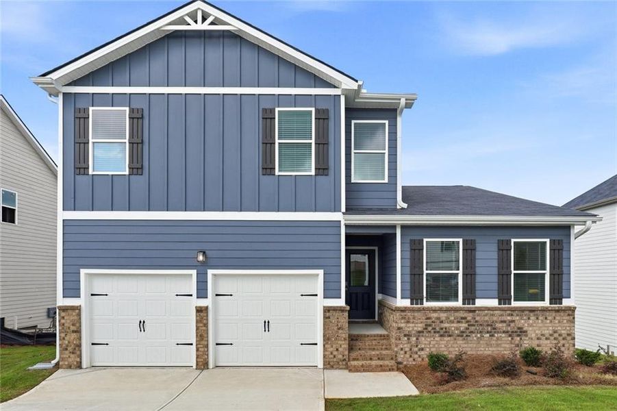 Front exterior of a new home in Jones Crossing, Hogansville, GA, highlighting curb appeal (Image 1). Front exterior of a new home in Jones Crossing, Hogansville, GA, highlighting curb appeal (Image 1).