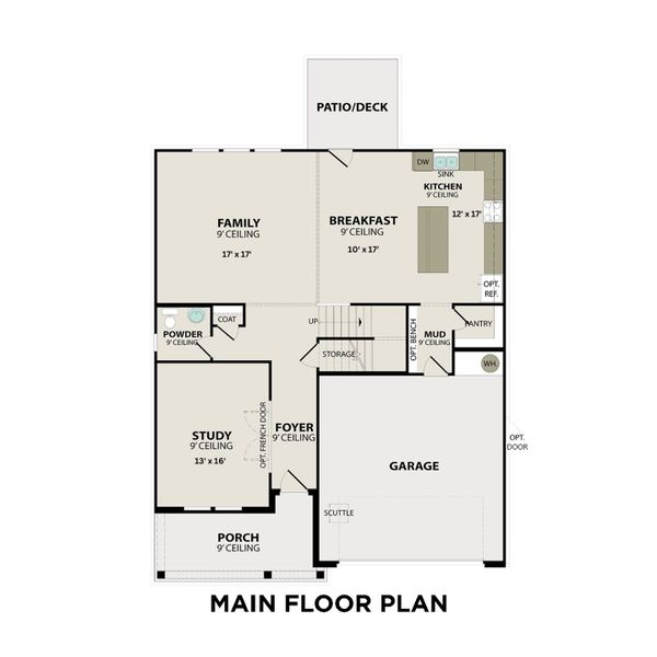 2D floor plan layout of this home in Calista Farms, White House, TN (Image 5).