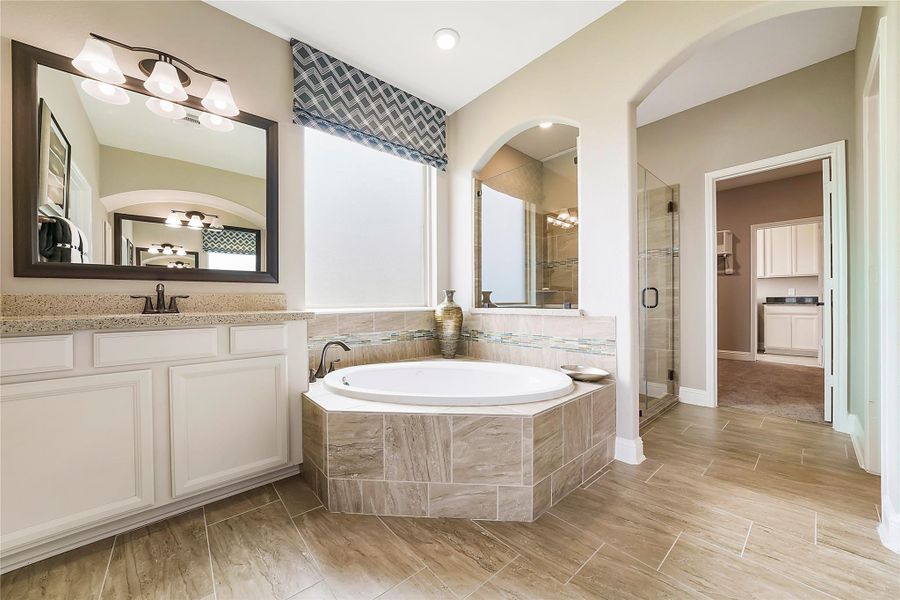 Furnished interior view inside a new home in Valencia: Hilltop Collection, Manvel (Image 33).