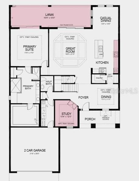 2D floor plan layout of this home in Hammock at Two Rivers, Zephyrhills, FL (Image 4).