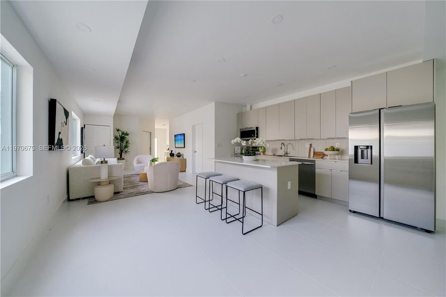 Furnished interior view inside a new home in , Miami (Image 22).