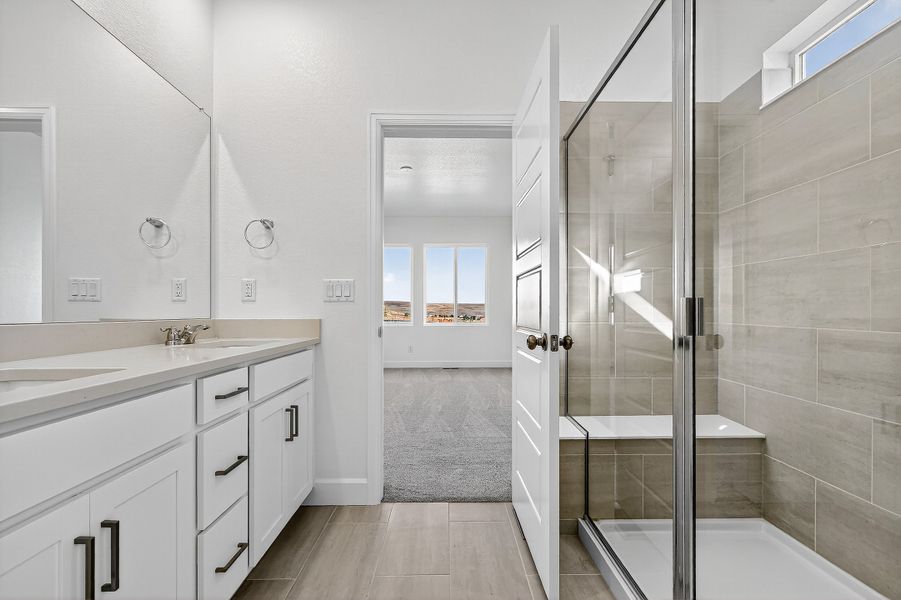 Furnished interior view inside a new home in Trailstone City Collection, Arvada (Image 9).