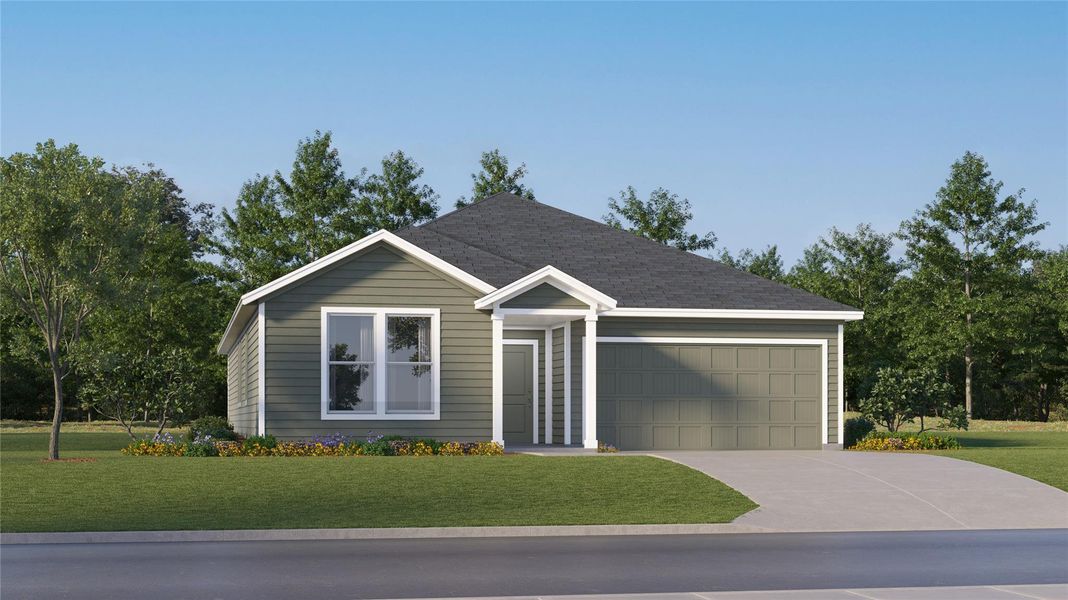 Front exterior of a new home in , Hutto, TX, highlighting curb appeal (Image 24).