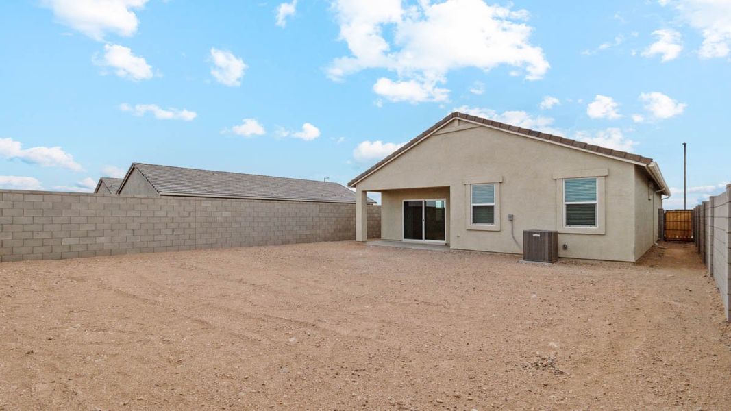 Exterior details and patio area of a home in Elena Trails, Maricopa (Image 18).