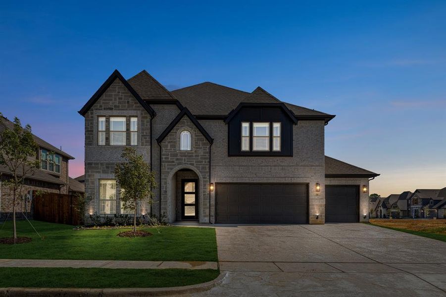 Front exterior of a new home in Mockingbird Hills 60-65, Joshua, TX, highlighting curb appeal (Image 1). Front exterior of a new home in Mockingbird Hills 60-65, Joshua, TX, highlighting curb appeal (Image 1).