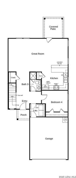 2D floor plan layout of this home in The Granary - Heritage Collection, San Antonio, TX (Image 3).