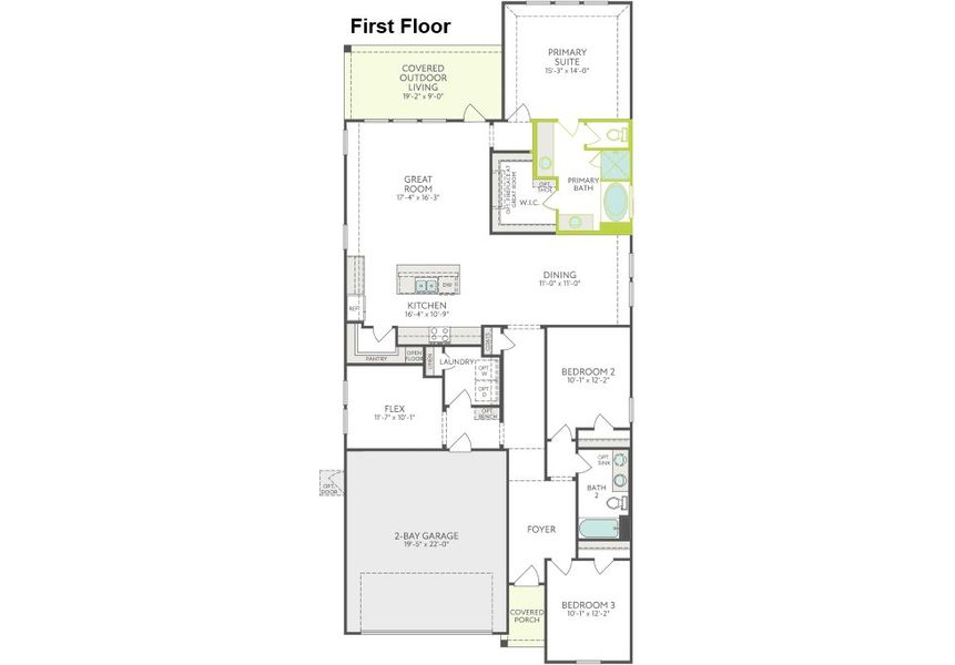 2D floor plan layout of this home in Landmark, Denton, TX (Image 3).