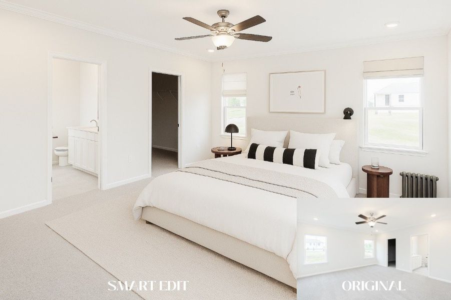 Furnished interior view inside a new home in Wheatfield, Shelbyville (Image 1).
