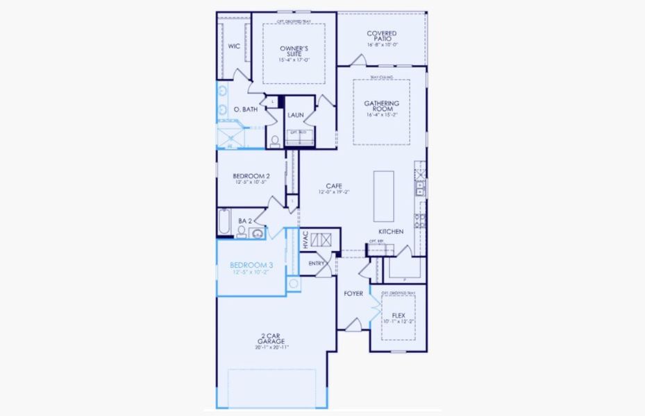 2D floor plan layout of this home in Del Webb Savannah at Heartwood, Richmond Hill, GA (Image 5).