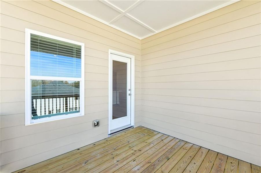 Exterior details and patio area of a home in Preserve at Mountain Creek, Pendergrass (Image 30).