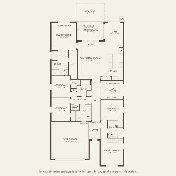 2D floor plan layout for the Concord by Pulte Homes in Waterstone at Halifax Plantation, Ormond Beach, FL (Image 4).
