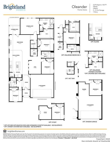 2D floor plan layout of this home in The Crossvine, Schertz, TX (Image 2).