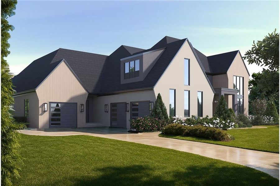 Front exterior of a new home in , Alpharetta, GA, highlighting curb appeal (Image 20).