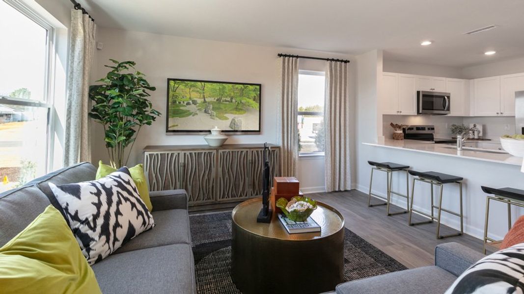 Furnished interior view inside a new home in The Townes at Ridgewood Farms, Winterville (Image 15).