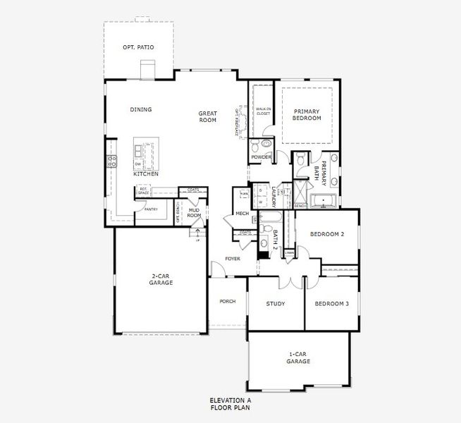 2D floor plan layout for the Jefferson by Landsea Homes in Cherry Meadows, Brighton, CO (Image 3).