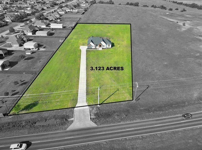 Aerial view of property's location featuring property boundaries highlighted Aerial view of property's location featuring property boundaries highlighted