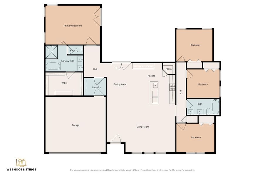 Split floor plan