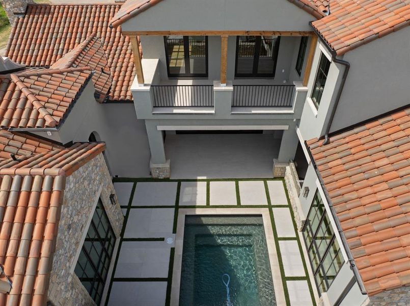 Courtyard with Outdoor Living Spaces