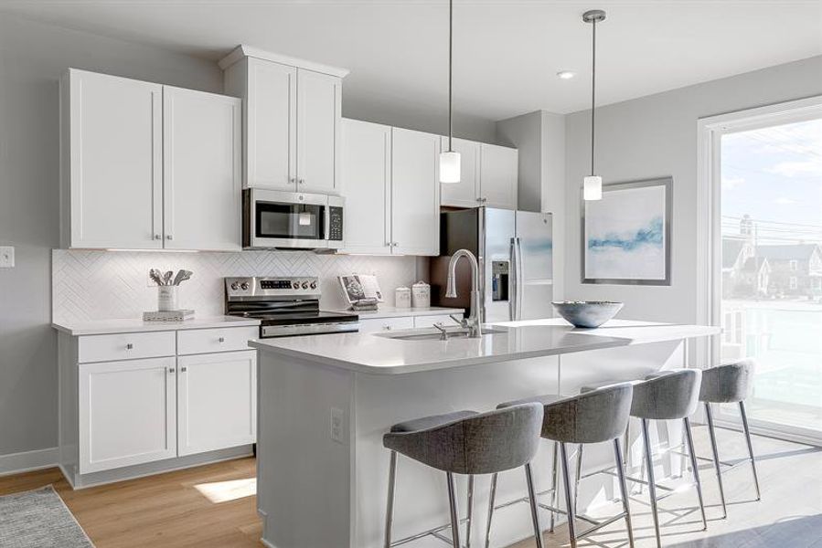 Representative furnished interior of a home built from the Mayer by Ryan Homes in Stowe Branch Townhomes, Charlotte (Image 3).