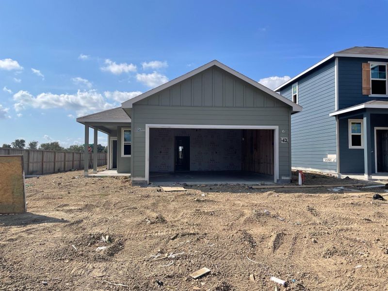 Exterior details and patio area of a home in Barrett Crossing, Crosby (Image 2). Exterior details and patio area of a home in Barrett Crossing, Crosby (Image 2).